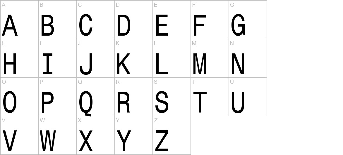 MonospaceTypewriter uppercase