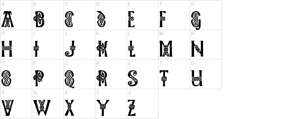 Pauls Celtic Font 1 uppercase