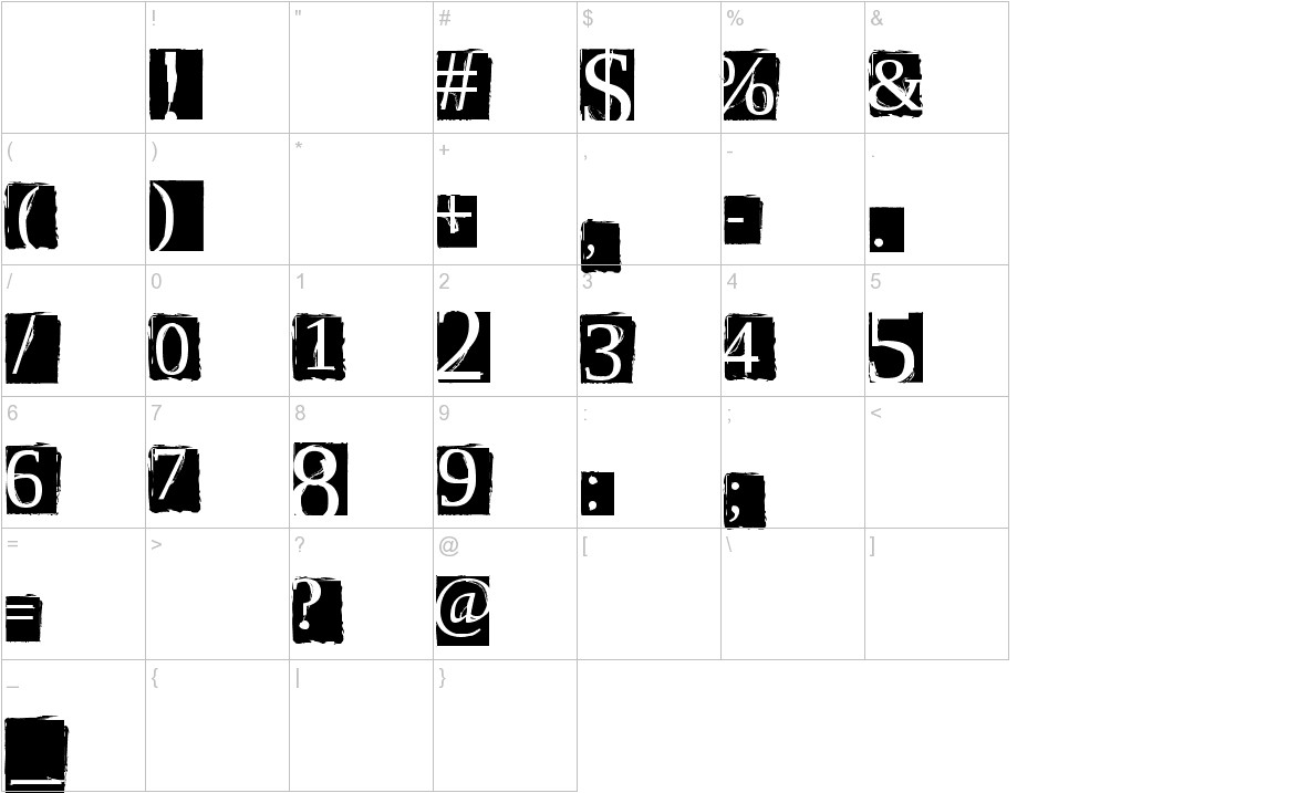 ScriptSERIF characters