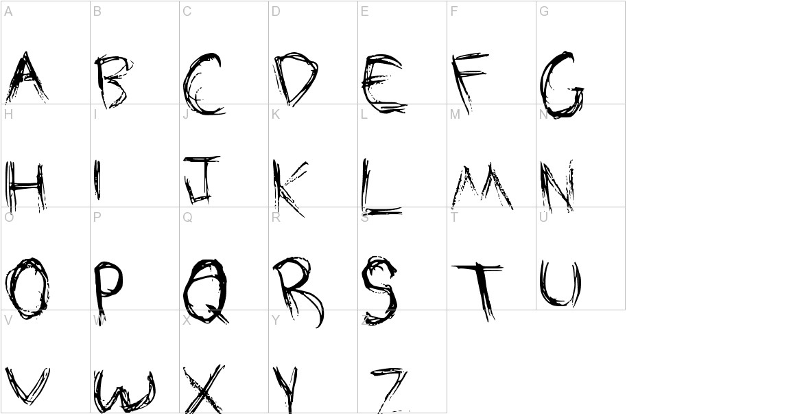 Sketched uppercase