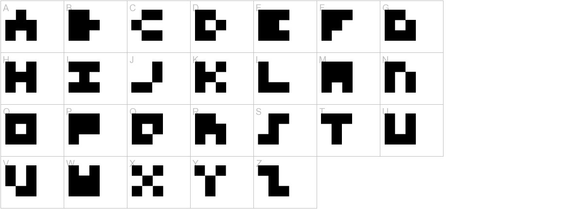 3x3 Font for Nerds uppercase