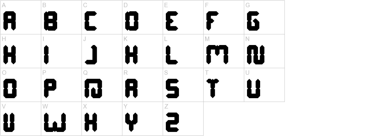 DIGITAL GOTHIC uppercase