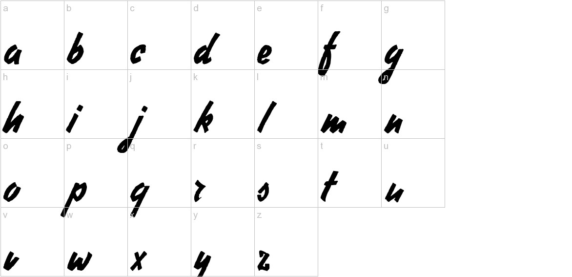 Heavy Squared Writing lowercase