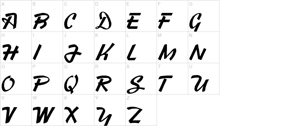 Heavy Squared Writing uppercase