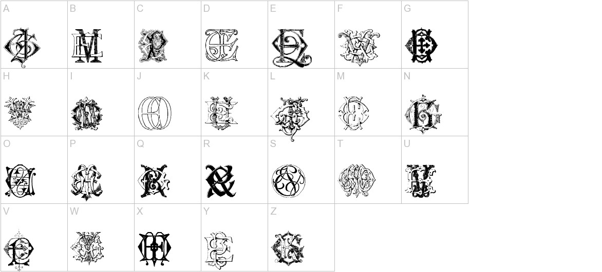 Intellecta Monograms Random Samples Six uppercase