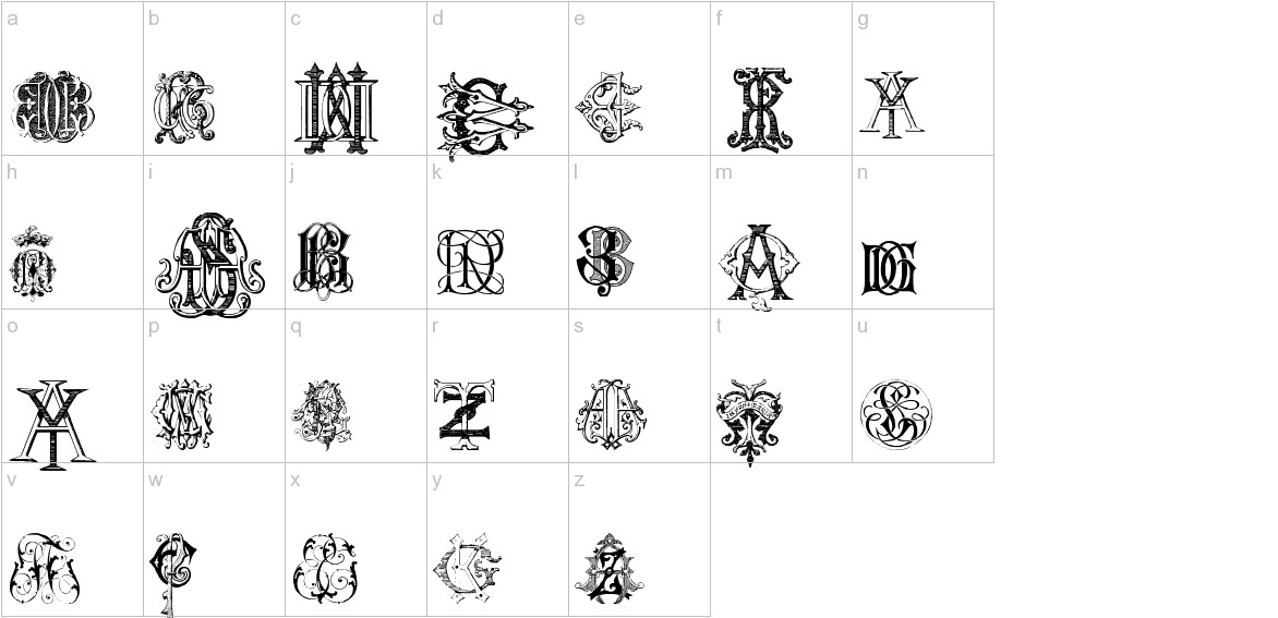 Intellecta Monograms Random Samples Two lowercase