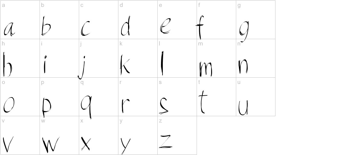 PWBrushScript lowercase