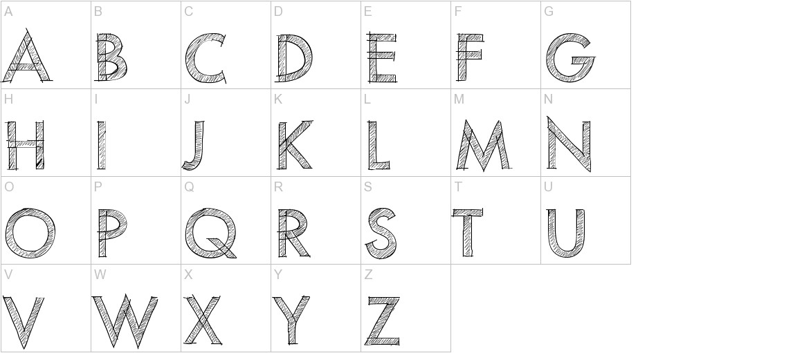 PWScratchedfont uppercase