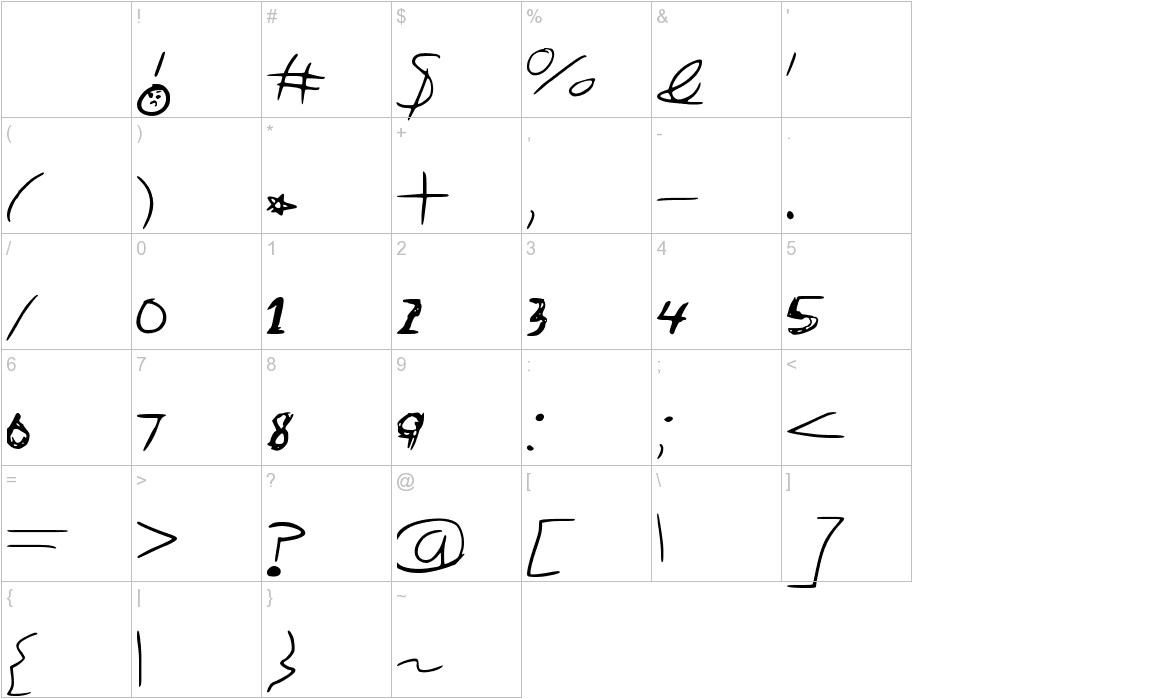 Sketch_Scoring_Font characters