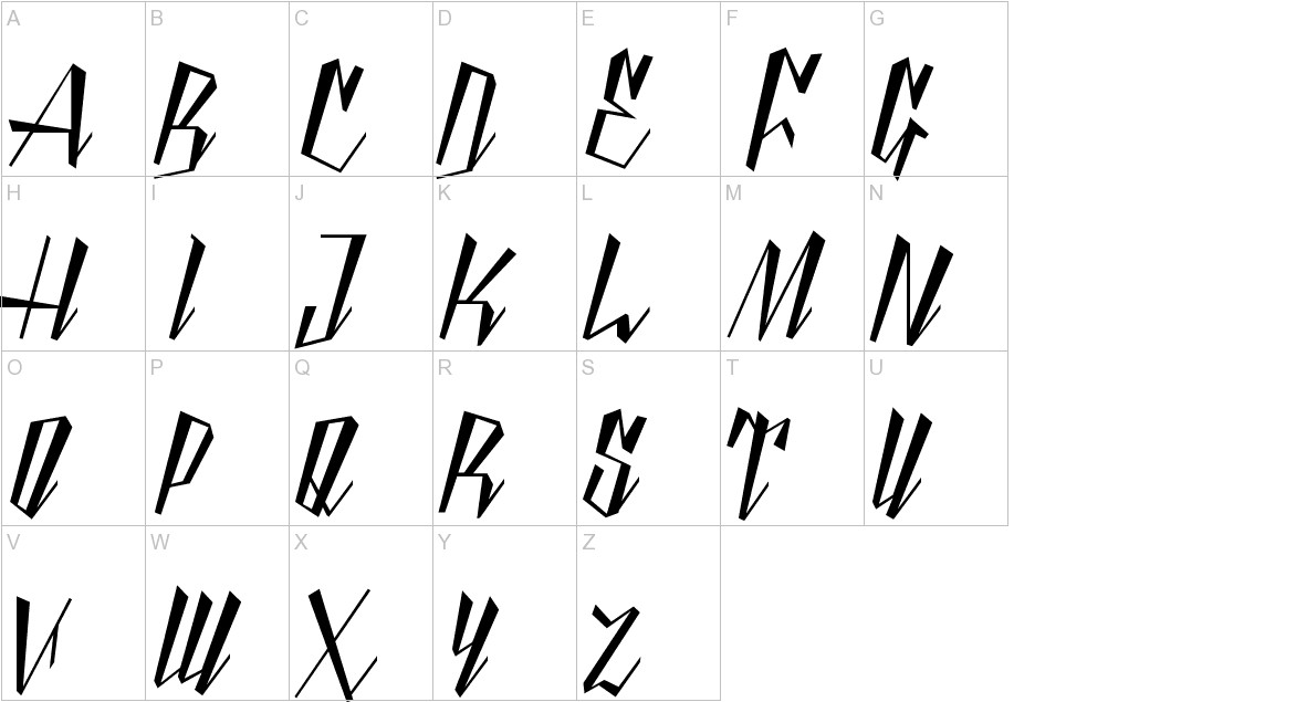 Yanty Script uppercase