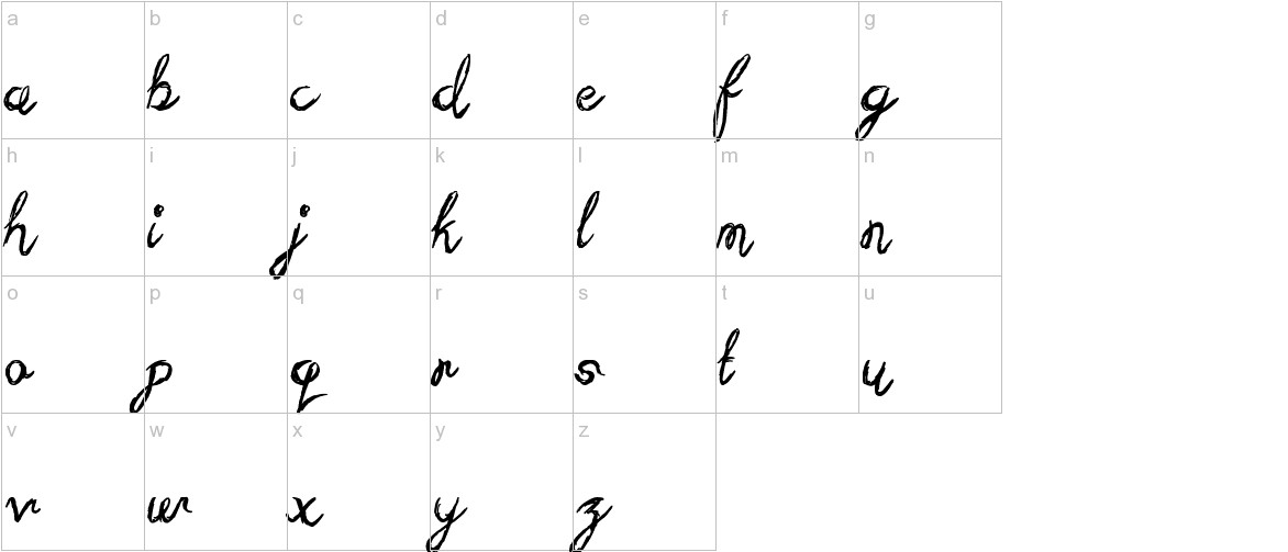 Sketchy Script lowercase