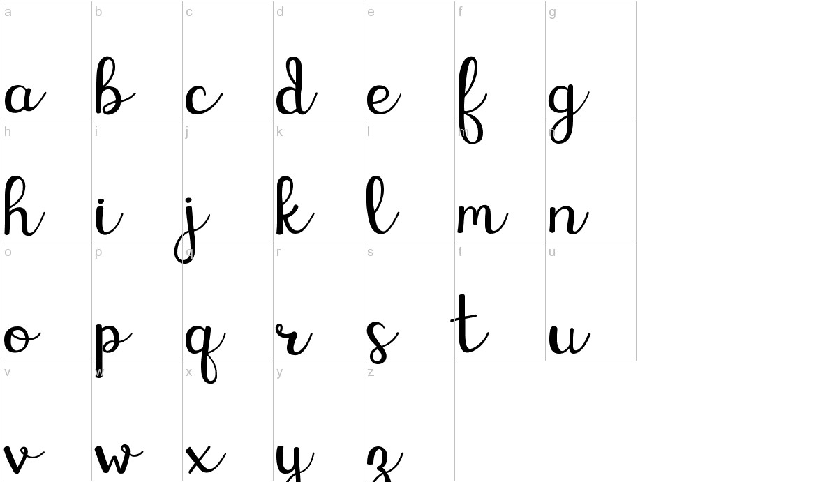 KG Eliza Schuyler Script lowercase